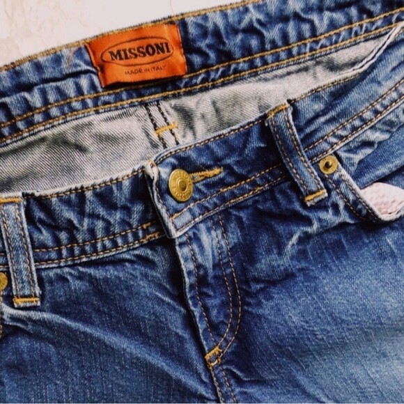 Vintage 1990s Missoni Cropped Boyfriend Jeans 42 IT 6 US - Picture 3 of 15